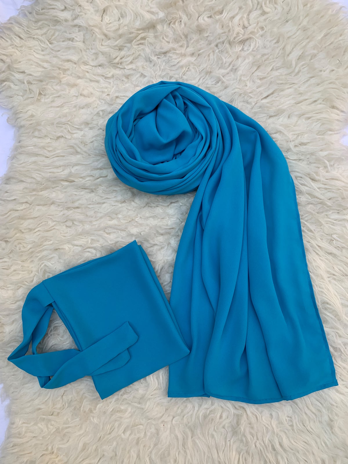 Double Georgette-Sapphire Blue