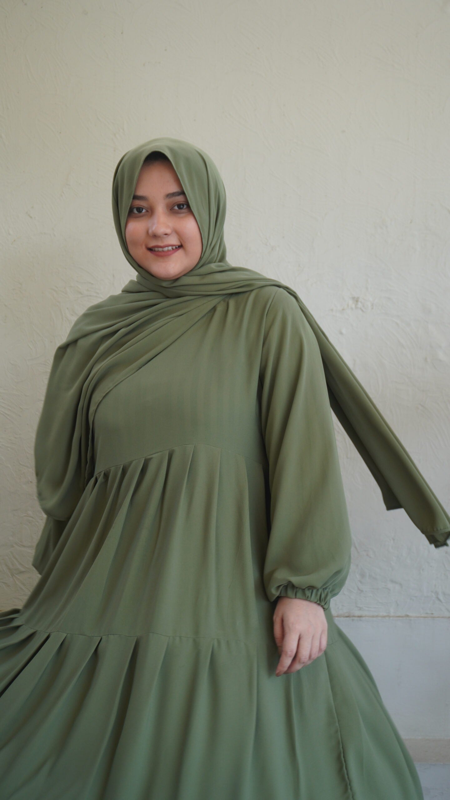 Modest Frock-Olive Green