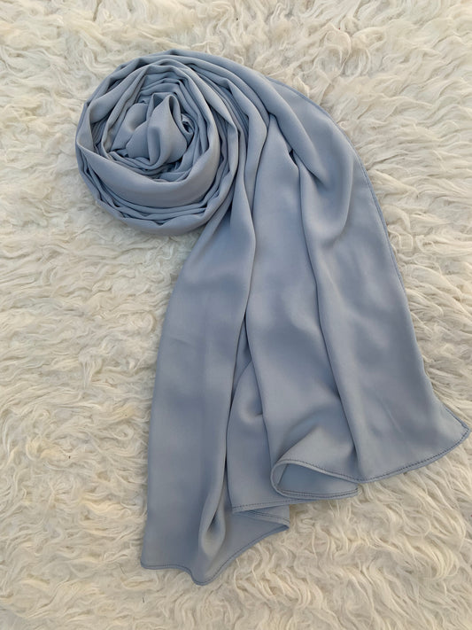 Steel Grey-Double Georgette