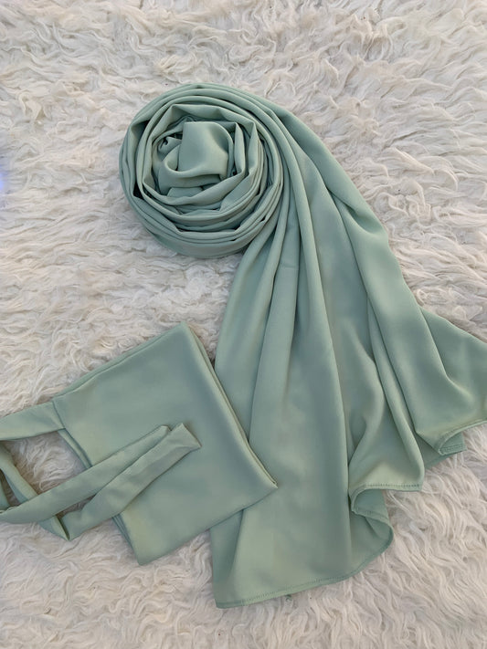 Double Georgette-Mint Green