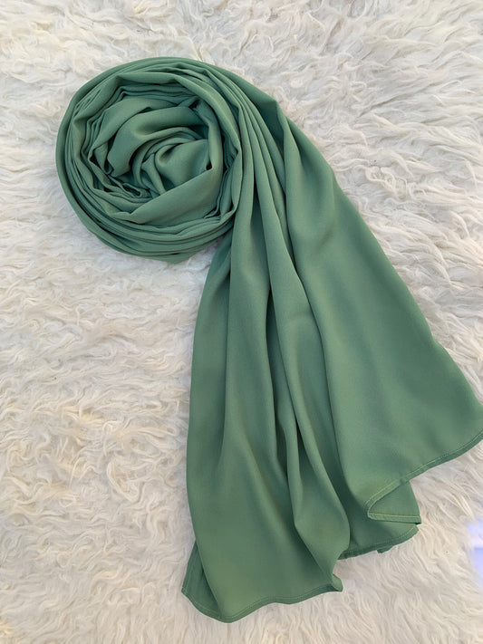 Sage Green-Double Georgette