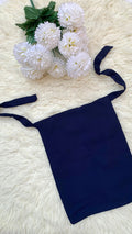 Tie Back Half Niqab- Navy Blue