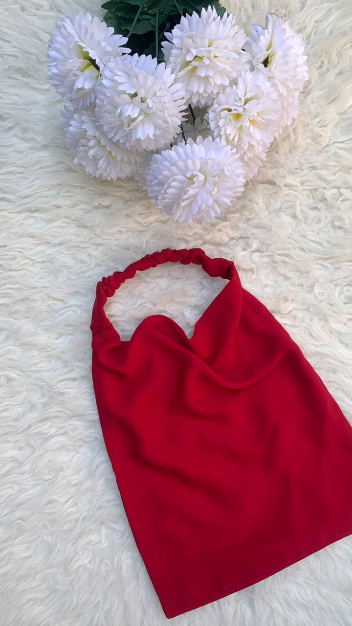 Elastic Half Niqab-Red