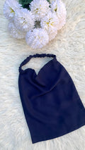 Elastic Half Niqab-Navy Blue