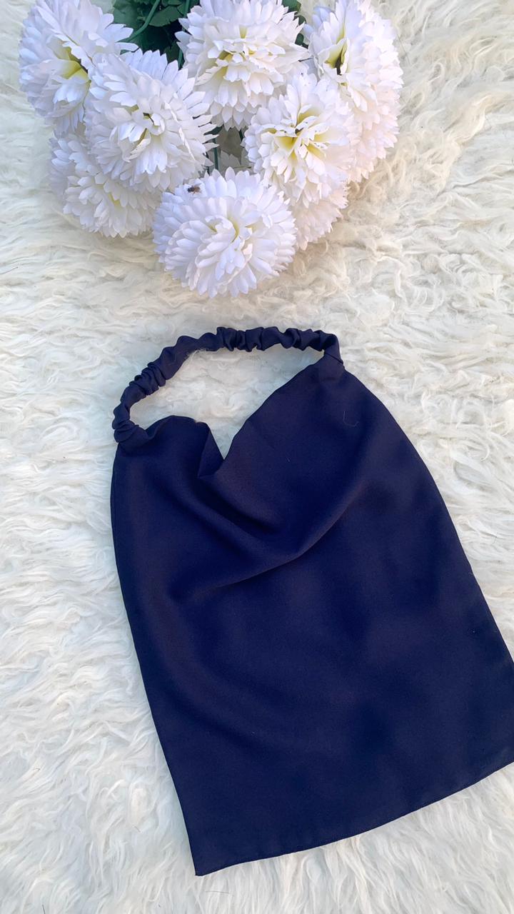 Elastic Half Niqab-Navy Blue