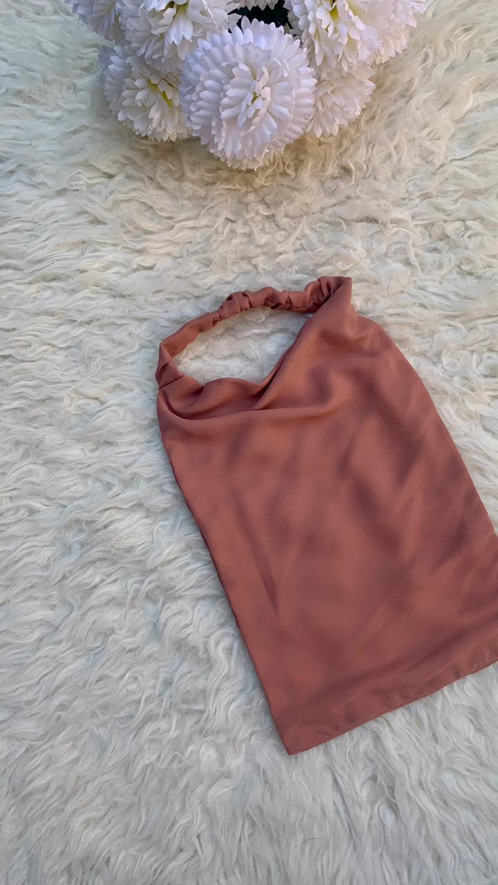 Elastic Half Niqab-Nude Pink