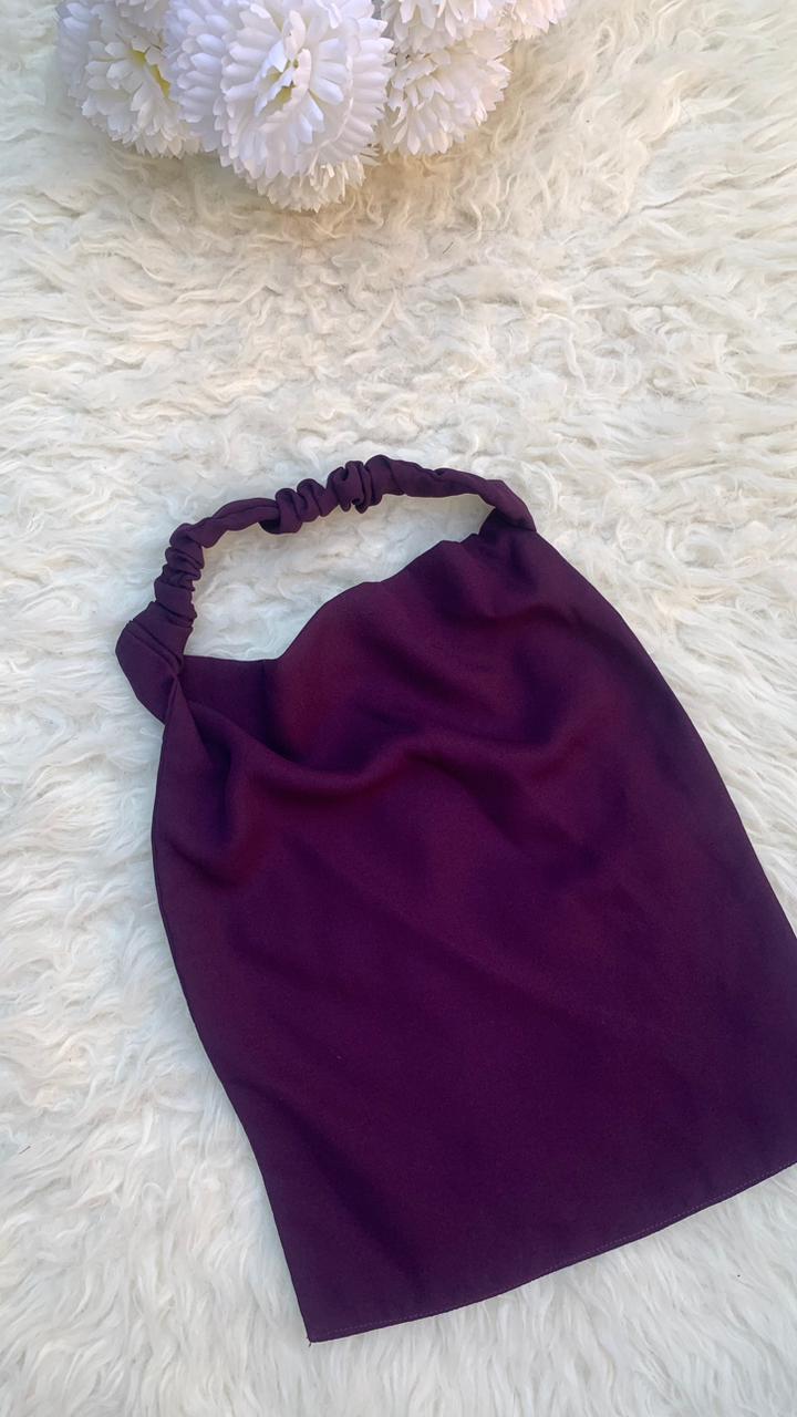 Elastic Half Niqab-Plum