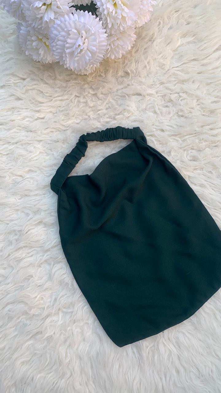 Elastic Half Niqab-Bottle Green