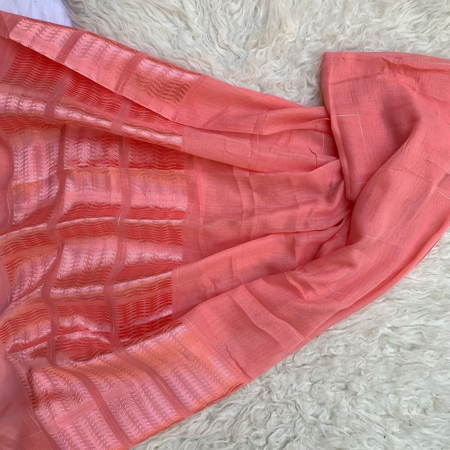Jacquard Lawn-Peachy Pink