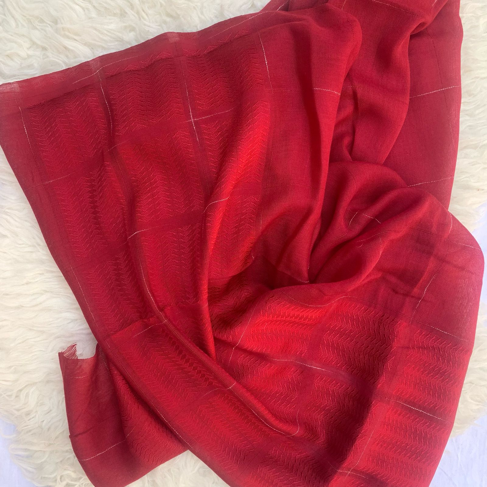 Jacquard Lawn-Red