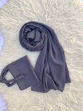 Double Georgette-Charcoal Grey