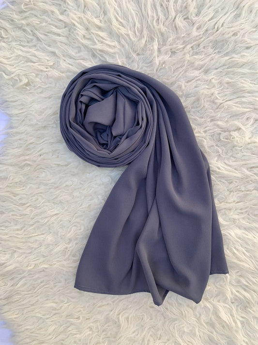 Charcoal Grey-Double Georgette